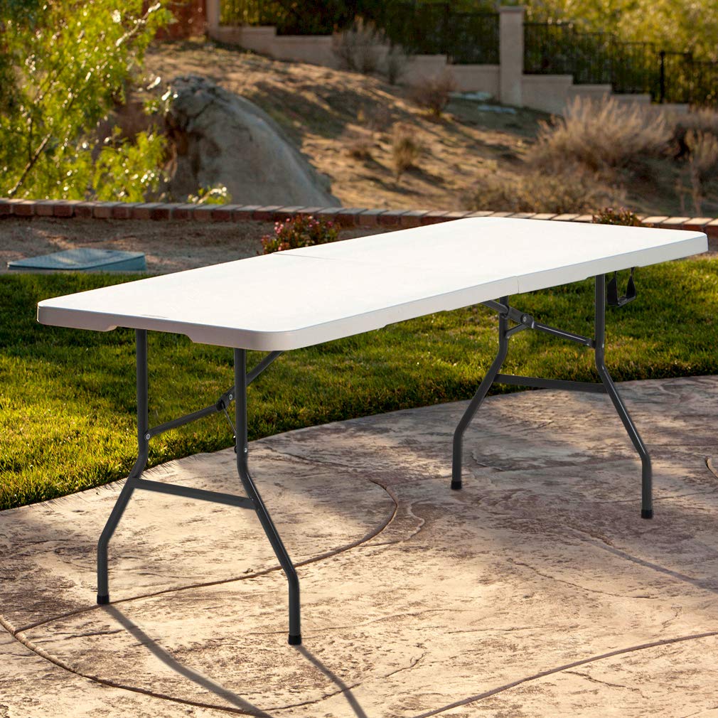 BestOffice 6FT Picnic Table Folding, Camping, Plastifor Party Event,White