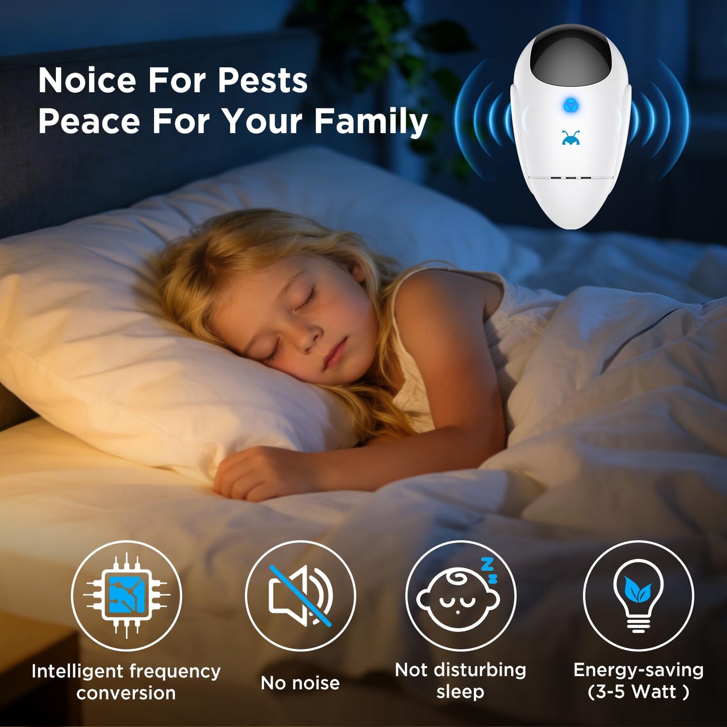 Neatmaster 2026 Upgraded Ultrasonic Repeller Pest & Insect Indoor Repeller, Pest Control for Roach, Rodent, Bugs, Mosquito, Mice, Spider, Ant, Electronic Plug in Mouse Repellent, 4 Packs