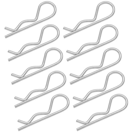 Bonsicoky 10Pcs R Clips Hitch Pins Clips, Stainless Steel Retaining Cotter Pins Spring Clip Hair Pins for Tractor, Lawn Trailer, Truck Tow Bar - M3.5 x 75mm