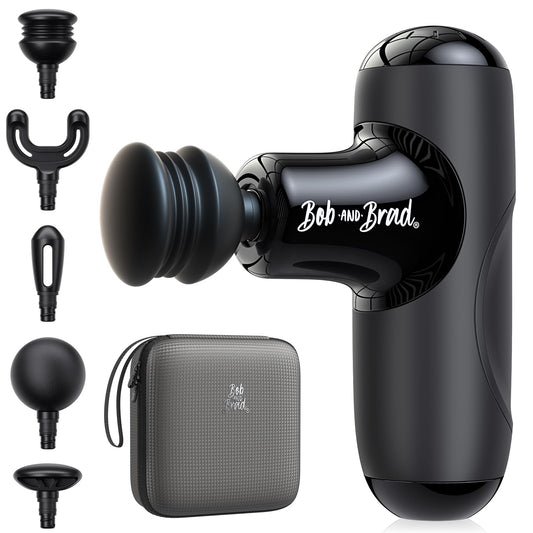 BOB AND BRAD Q2 Mini Massage Gun, Pocket-Sized Deep Tissue Massager Gun, Portable Percussion Muscle Massager Gun, Ultra Small & Quiet Muscle Massage Gun for Muscle Recovery with Carry Case