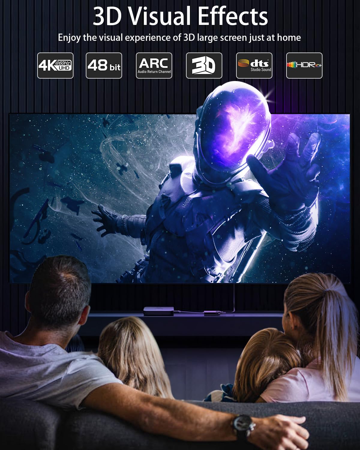 4K 50 15M, 2.0 1080p, 3D, 2.2 PS5, LEADSTAR HDMI Cable ft / Long High Speed HDMI Cord Braided | Ultra HD, ARC, HDCP |