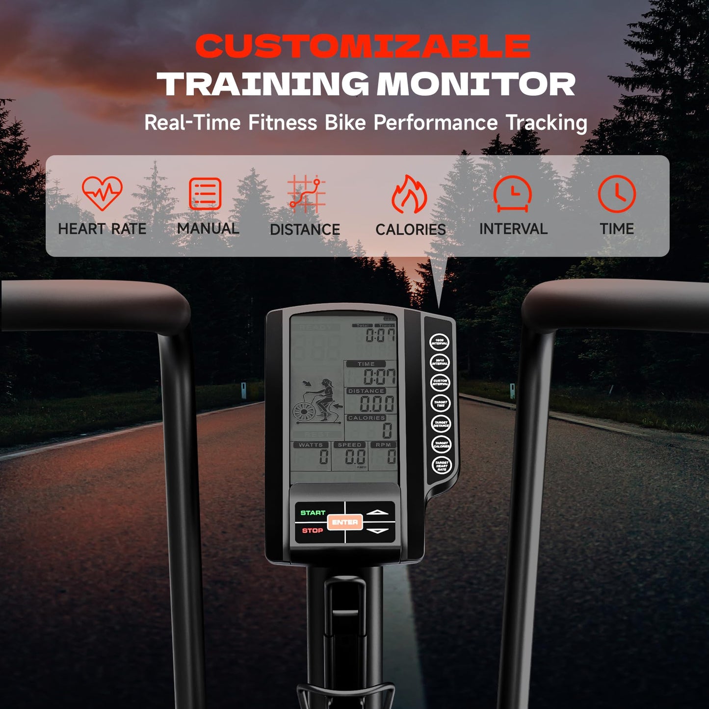 Eryntix Dual Resistance Air Bike, Magnetic & Air Fan Bike with APP Connection, ISCC PLUS Certified, Dual-Action Handlebars for Home Gym HIIT Cardio Full Body Workout (350LBS Capacity) (Carbon Black)