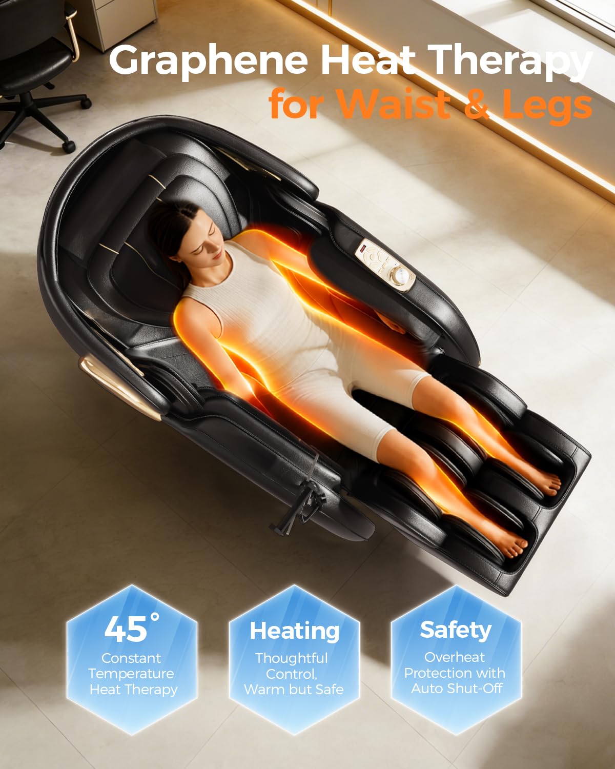 DAHAIY 𝟐𝟎𝟐𝟔 𝐍𝐞𝐰 𝐔𝐩𝐠𝐫𝐚𝐝𝐞 3D Massage Chair Full Body, AI voice control, PU Leather Zero Gravity Heated Back Foot Hand Massage Recliner Chairs, Living room furniture,Office,Portable - Black