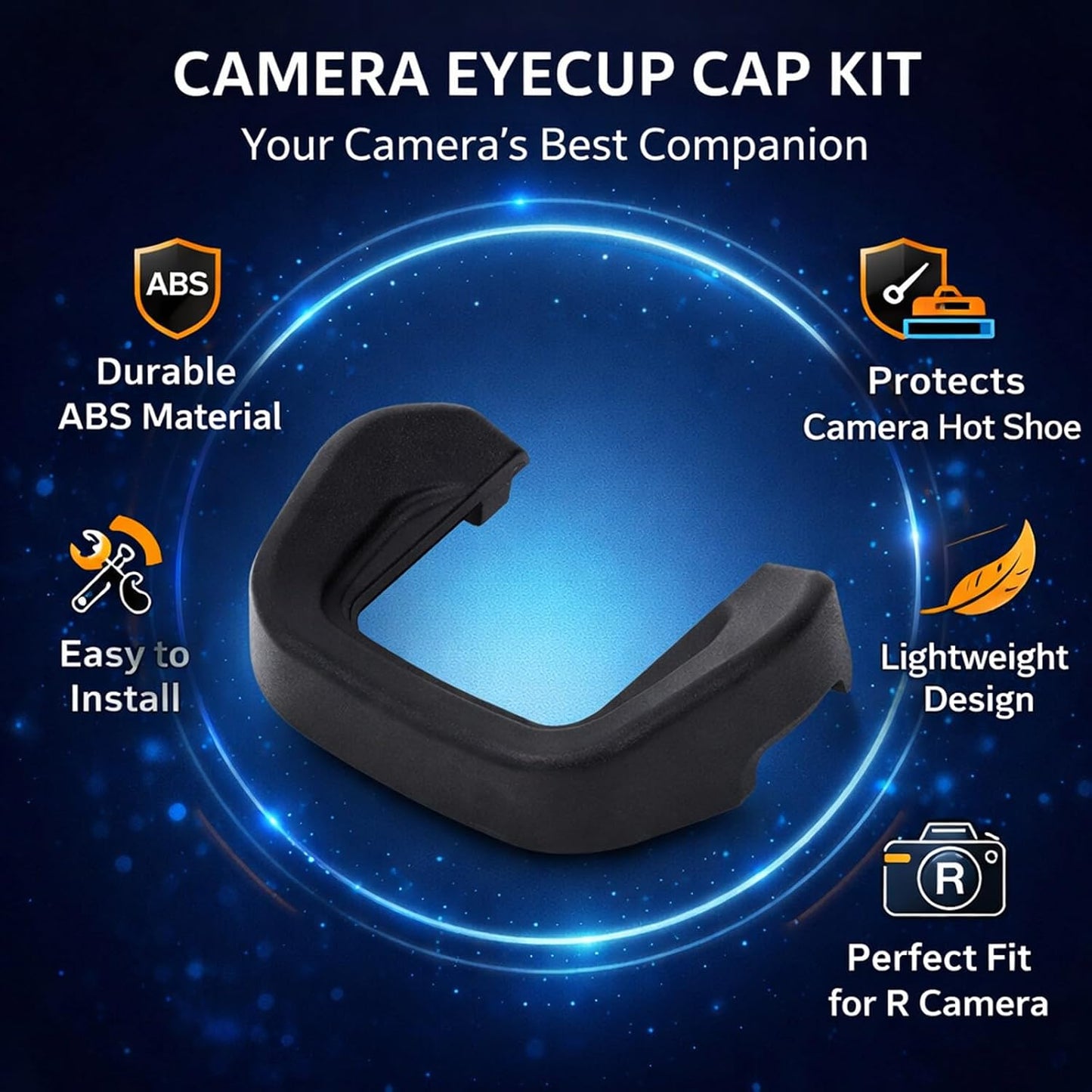 Camera Viewfinder Eyecup ABS with Level Hot Shoe Kit, Camera Eyepiece Eyecup for R Camera - Easy Installation