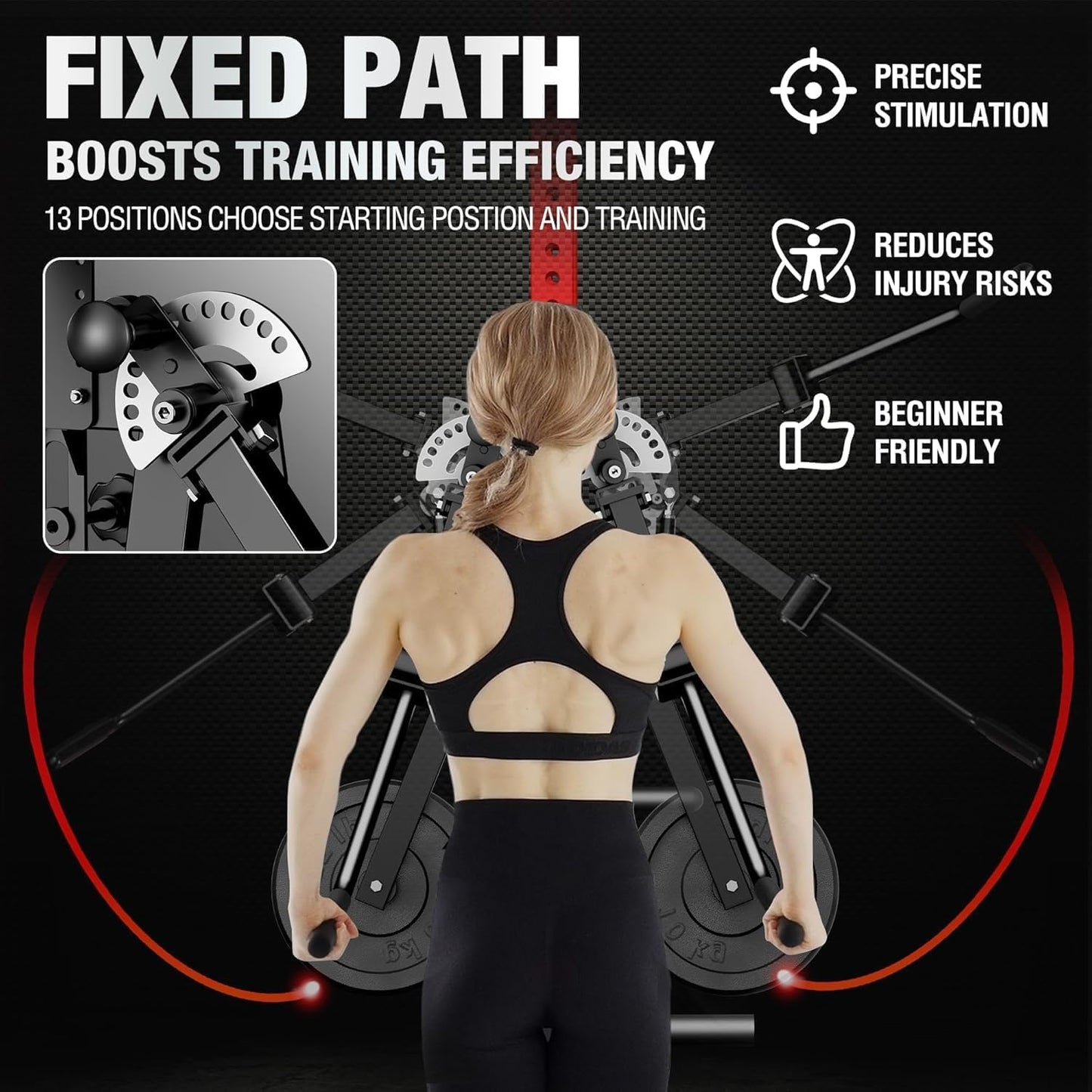 Mikolo Lateral Raise Attachment, Lateral Raise & Chest Fly Machine, Shoulder Press Machines for Chest & Shoulders, Power Rack Attachment with 1" Holes, Upper Body Workout Equipment for Home Gym