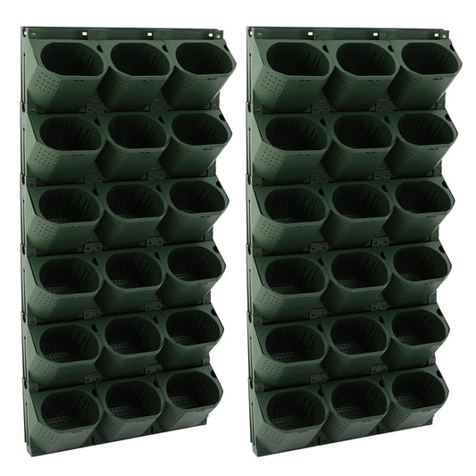 Self Watering Wall Planter | 36 Pots Vertical Garden Planter for Indoor Plants | Wall-Mounted Stackable wall planter | Hanging Plant Flower Pot Holder | 10.56 Fl Oz Each Individual Pot | Army Green