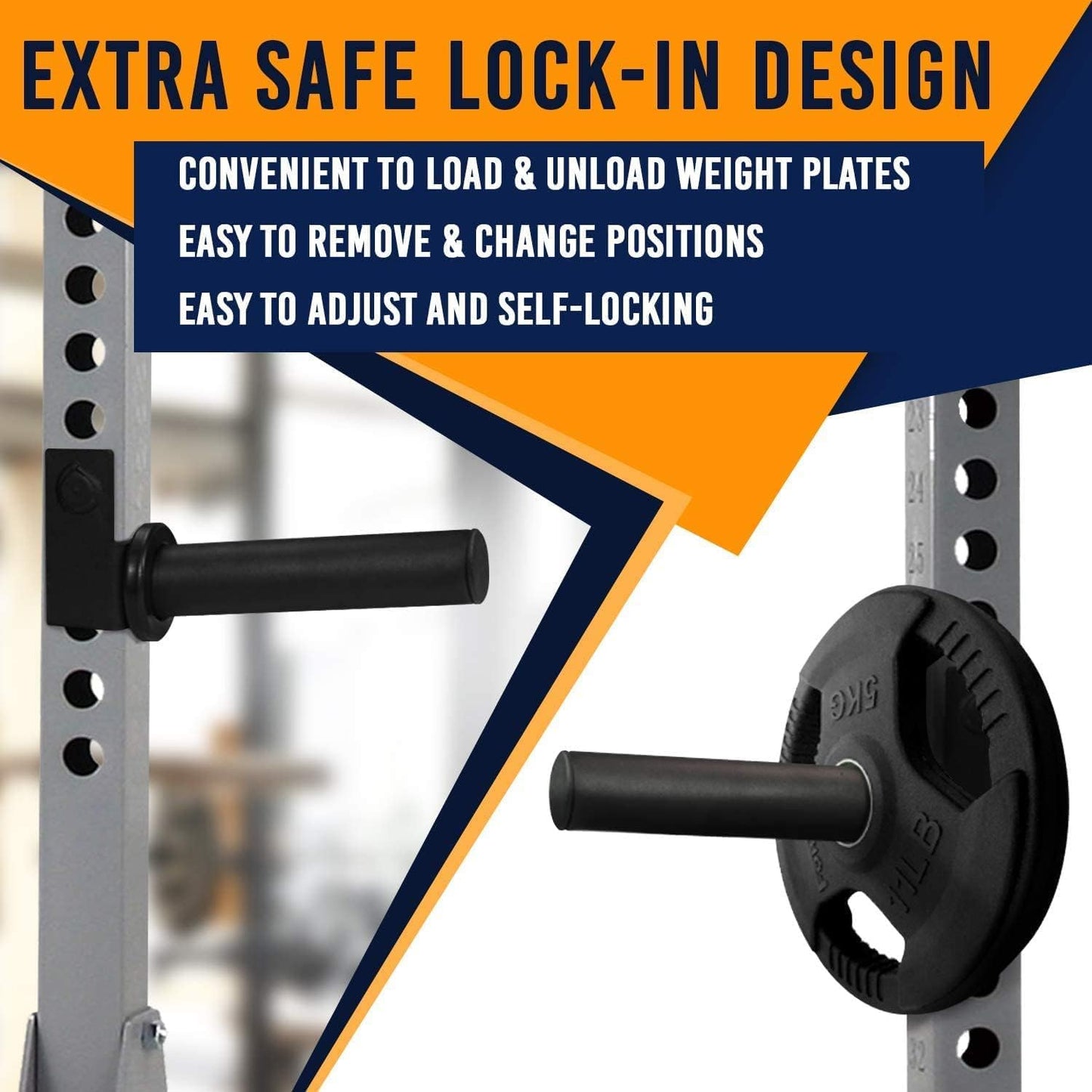 Yes4All Olympic Weight Plate Holder Attachment, Weight Plate Storage for Power Rack 2x2-3x2 - Fit 2 Inches Weight Plates