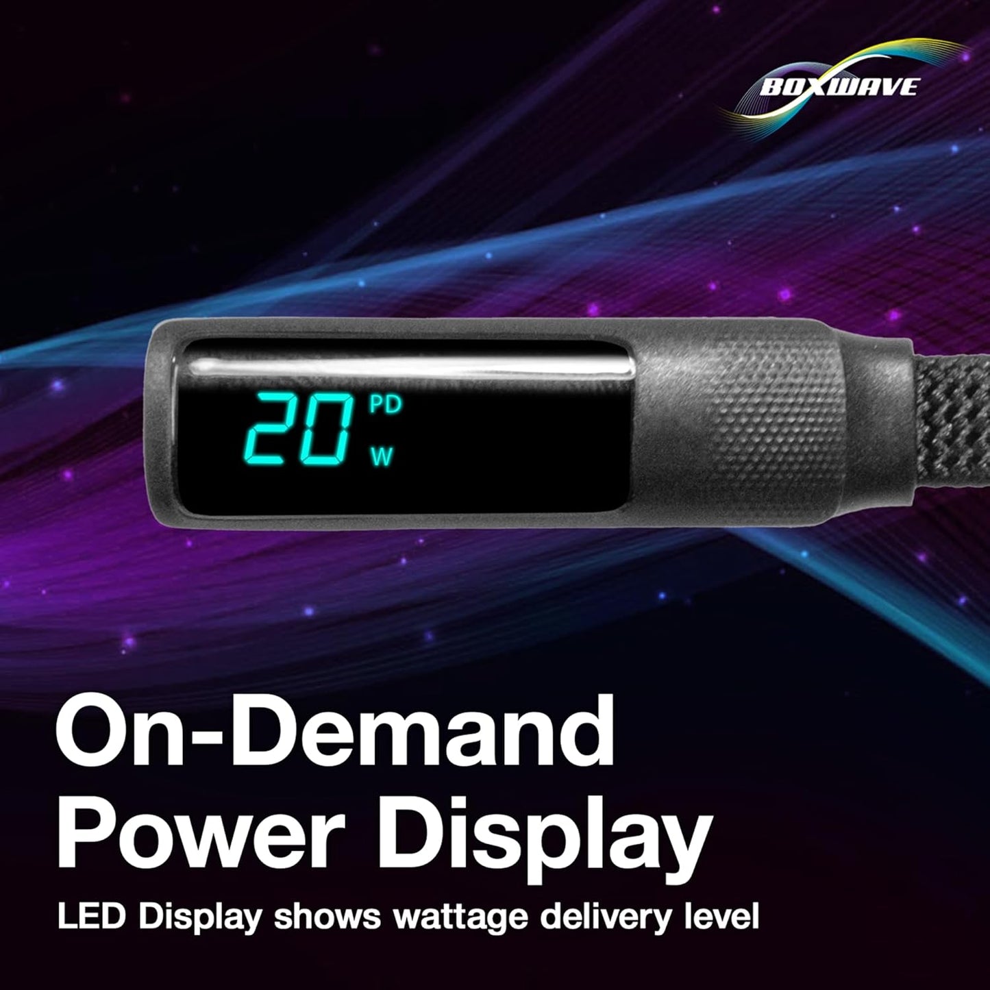 BoxWave TIMMKOO Q5 MP3 (4ft) (100W), Cable Compatible with WiFi Player - PowerDisplay PD Right Angle Cable - USB-C