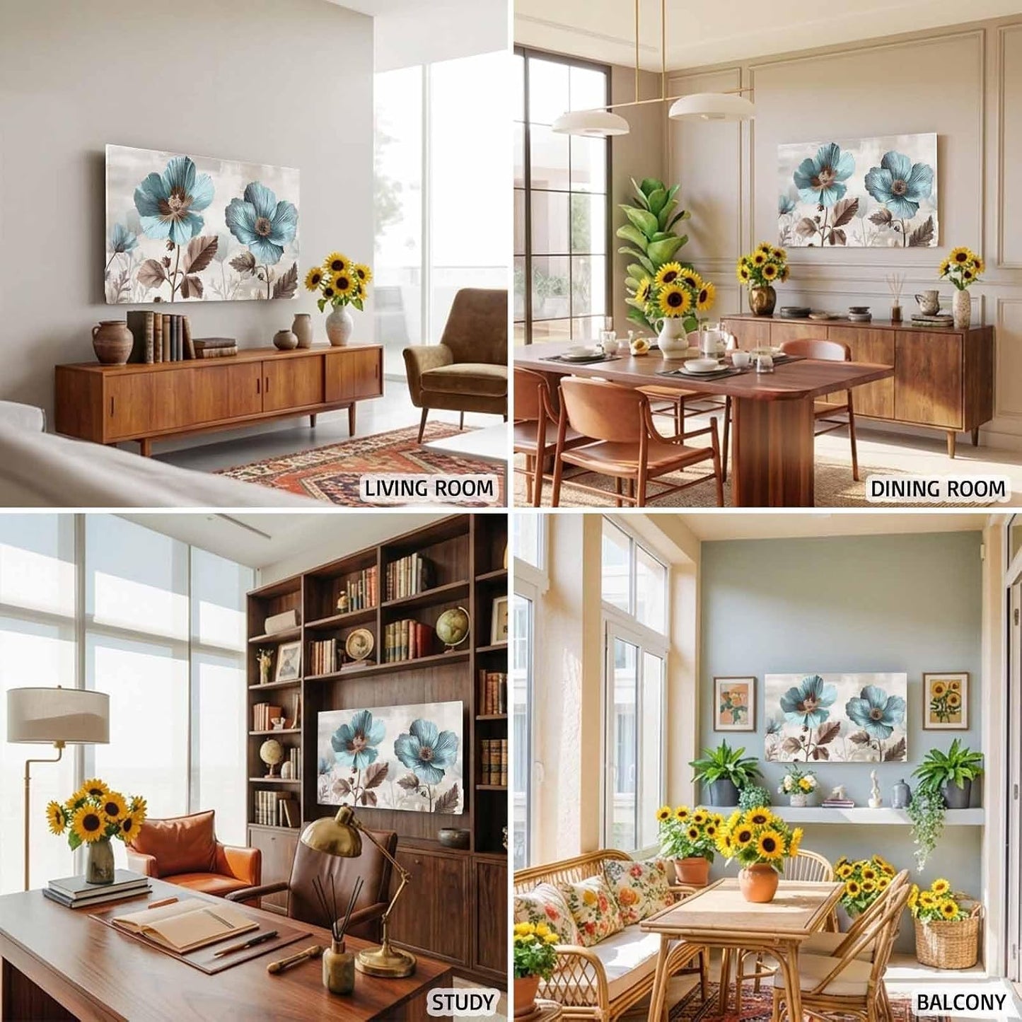Singingin 65 Inch, Blue Broccoli TV Dust Cover Farmhouse Rustic Floral Retro Victorian Style Computer Monitor Cover