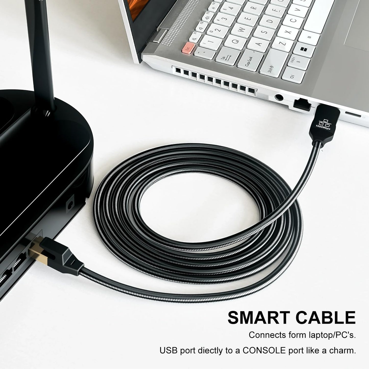 Jelly Tang 30Ft,USB 3.0 RJ45 Linux(30Ft/10M) USB to Ethernet Cable Male to Serial Adapter Directly Connected