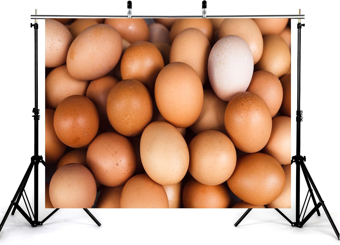 KeyWork 10x10ft Brown Egg Backdrop Farm Produce Photography Background for Party Rustic Farmhouse Themed Events