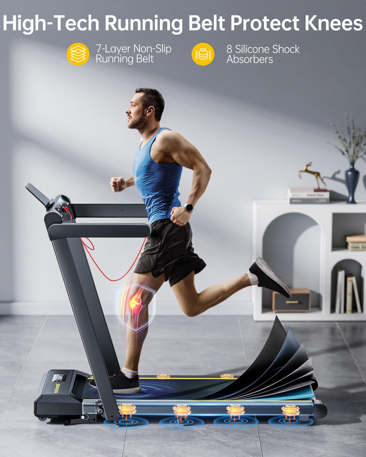 TOPUTURE Walking Pad Treadmill with 12% Incline & Handle Bar, Treadmills for Home with Bluetooth Speaker, Under Desk Treadmill Folding Walking Pad with APP & Remote Control