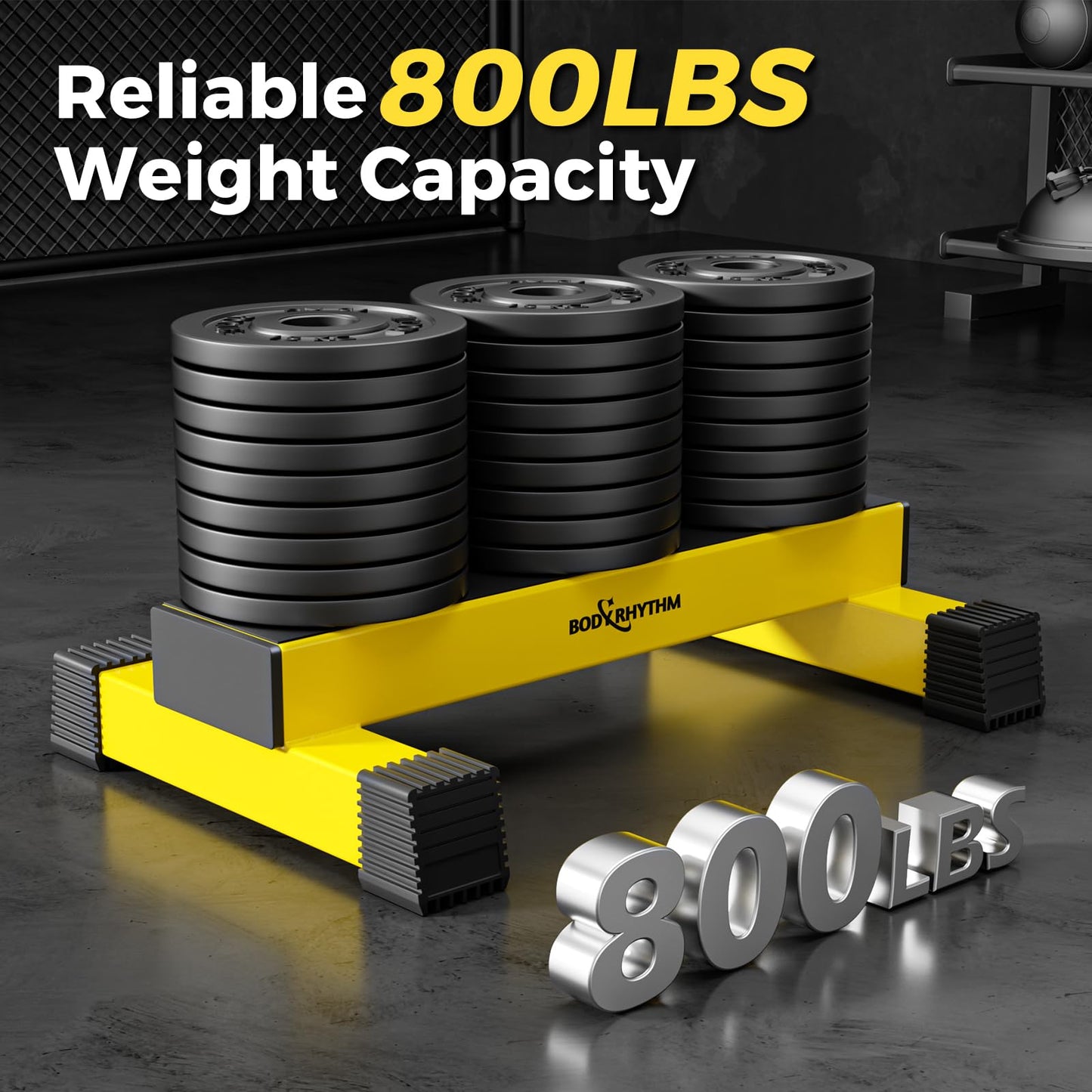 Upgraded Calf Raise Bar for Home Gym Workouts, Standing Calf Raise Machine for Calf Stretching, Squating, Foot Stretching, Anti-Slip Solid Calf Block, Ankle Calf Stretcher. (Yellow)