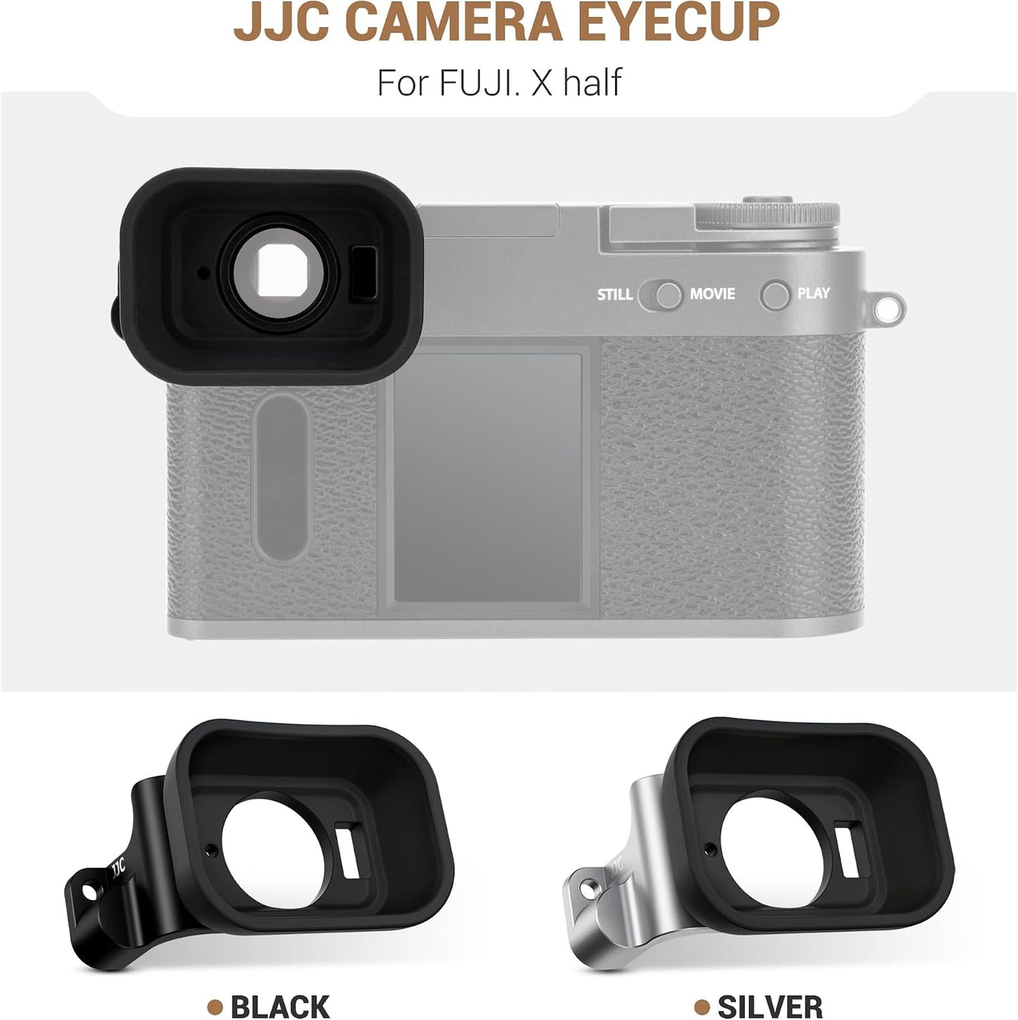 JJC Long Soft Rubber Eyecup Eyepiece for Fuji Fujifilm X Half XHalf Digital Camera, X Half Camera Eye Cup Extended