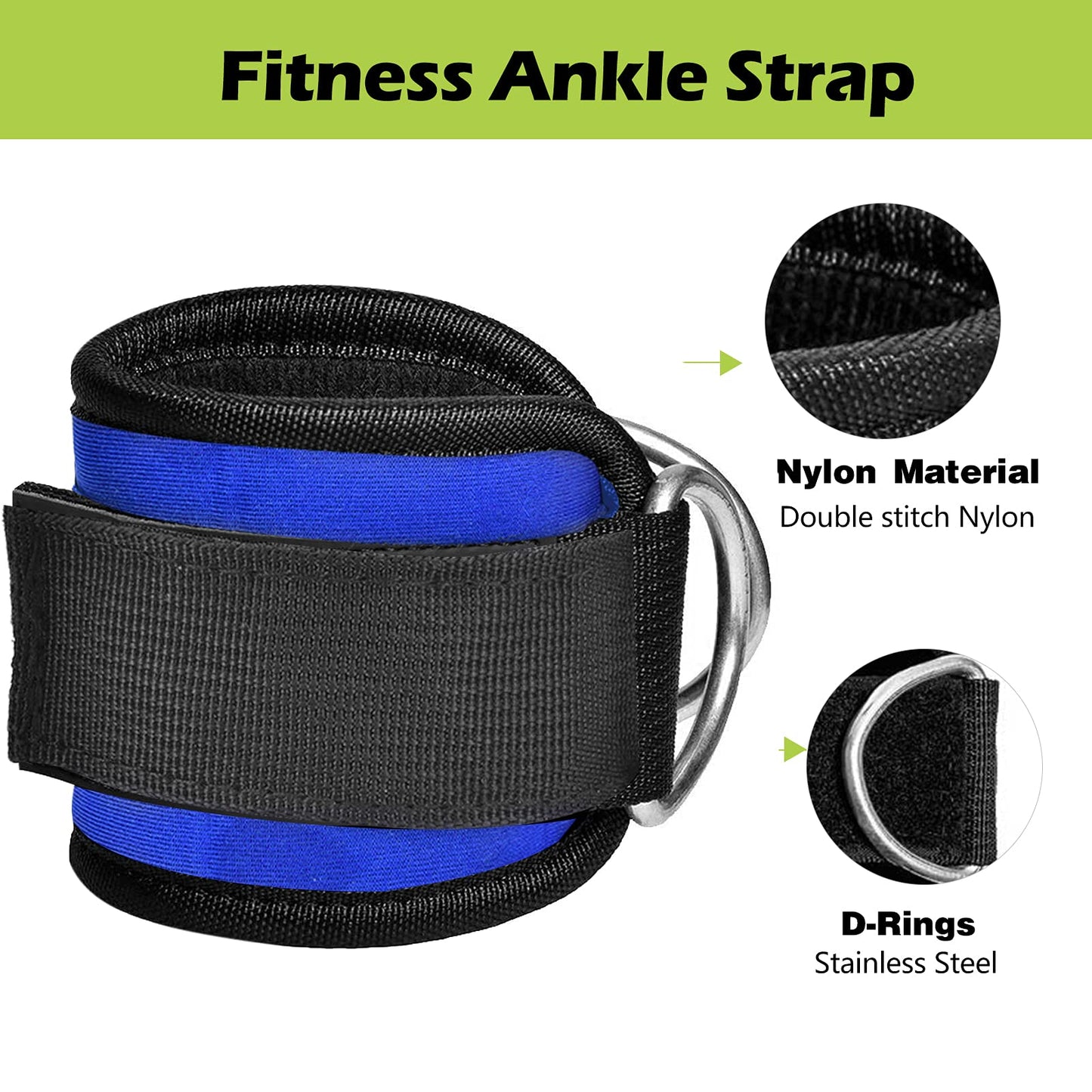 6 Pieces Cable Machine Accessories Set - LAT Bar Cable Machine Attachment, Double D Handle, V-Shaped Bar, Tricep Rope, Rotating Straight Bar & Ankle Straps, for Arm Strength Workout Training