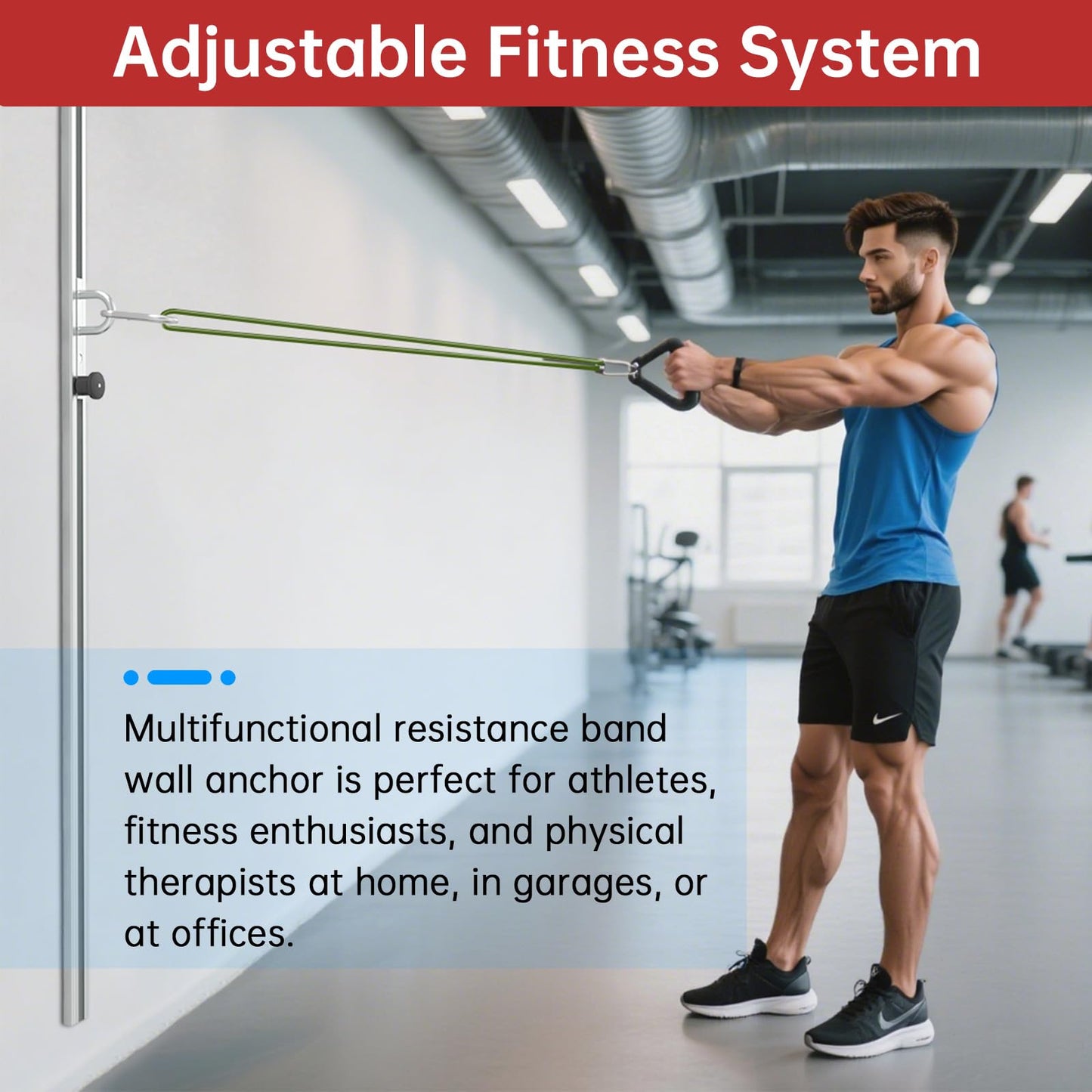 1 PCS Resistance Bands Wall Anchor Exercise Equipment Platform Base(Length 40"),Adjustable Wall-Mounted Anchor Multi-Purpose Fitness System for Complete Full Body Strength Training-Black