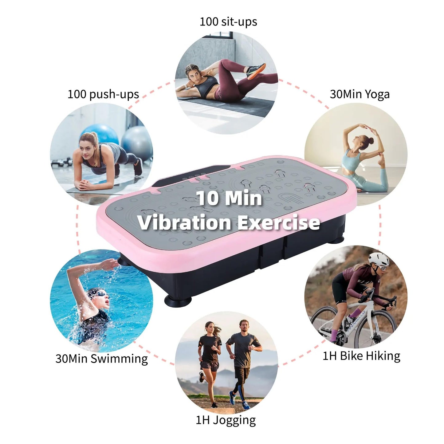 Silent Vibration Plate Exercise Machine for Weight Loss, (Light Pink)