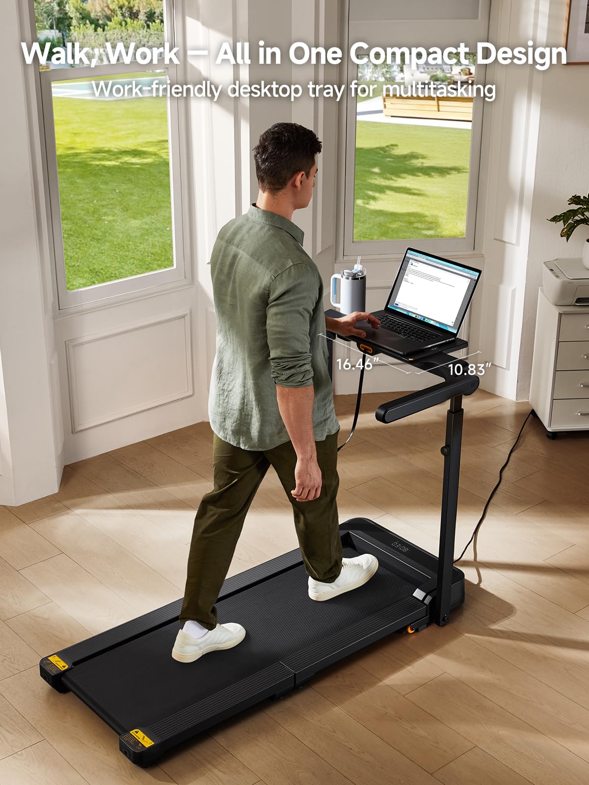 WALKINGPAD MX10 Folding Treadmills for Home, Smart Vertical Fold, LED Display with Adjustable Height Handles