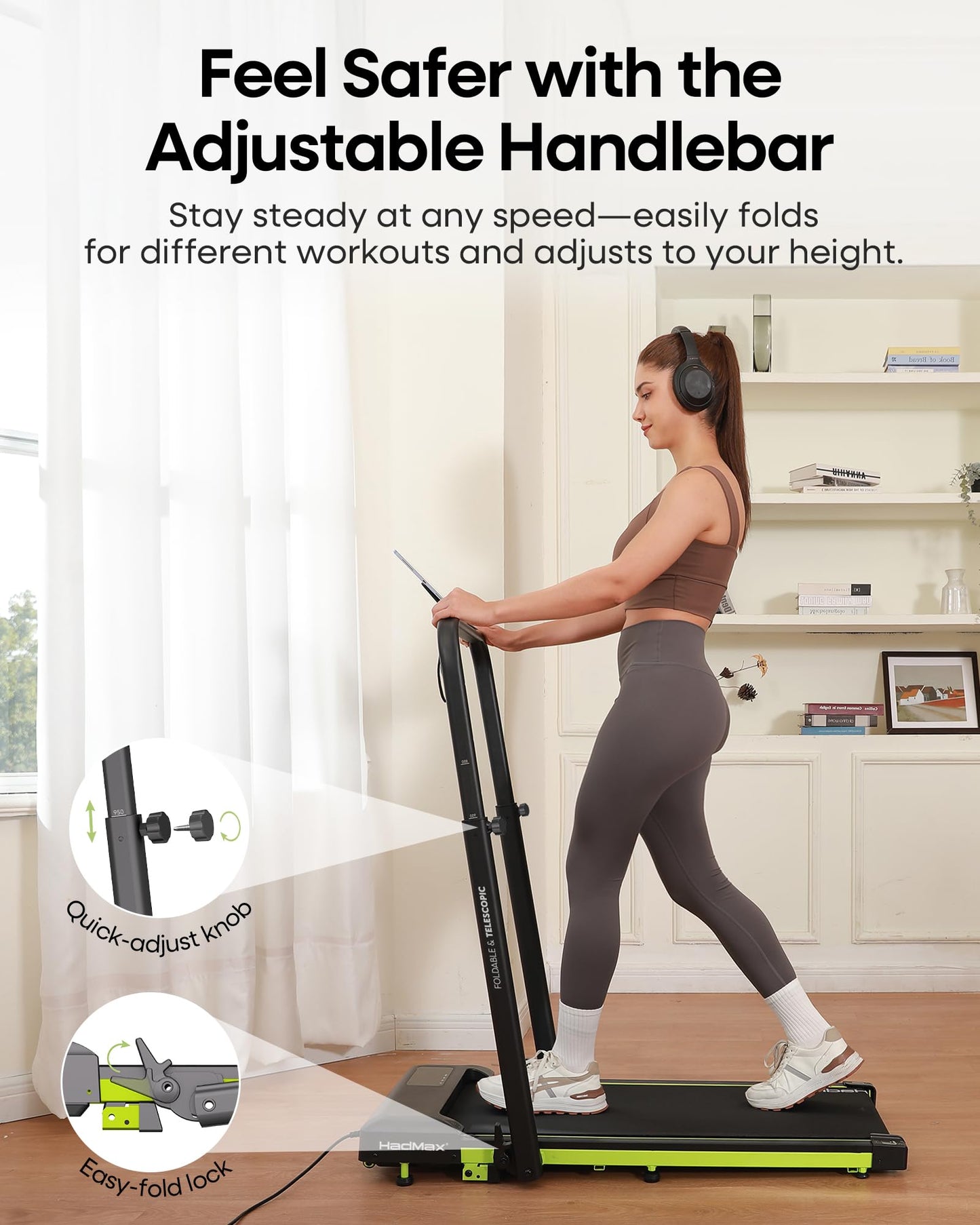 Walking Pad Treadmill with Incline and Handle Bar,3.0HP Under Desk Walking Pad with Adjustable Handlebar Compact Treadmills with Magnetic Remote Control for Home Office,300LBS Capacity