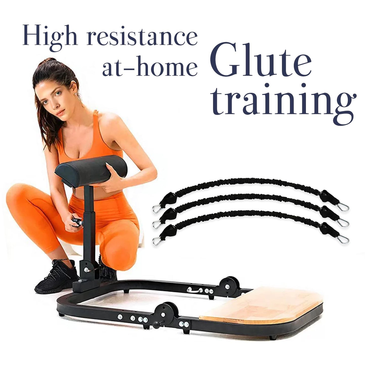 Hip Thrust Machine Bench for High Resistance Glute Workout Equipment,Glute Machine Home Gym Comes with 50, 100, and 150 Lbs of Resistance