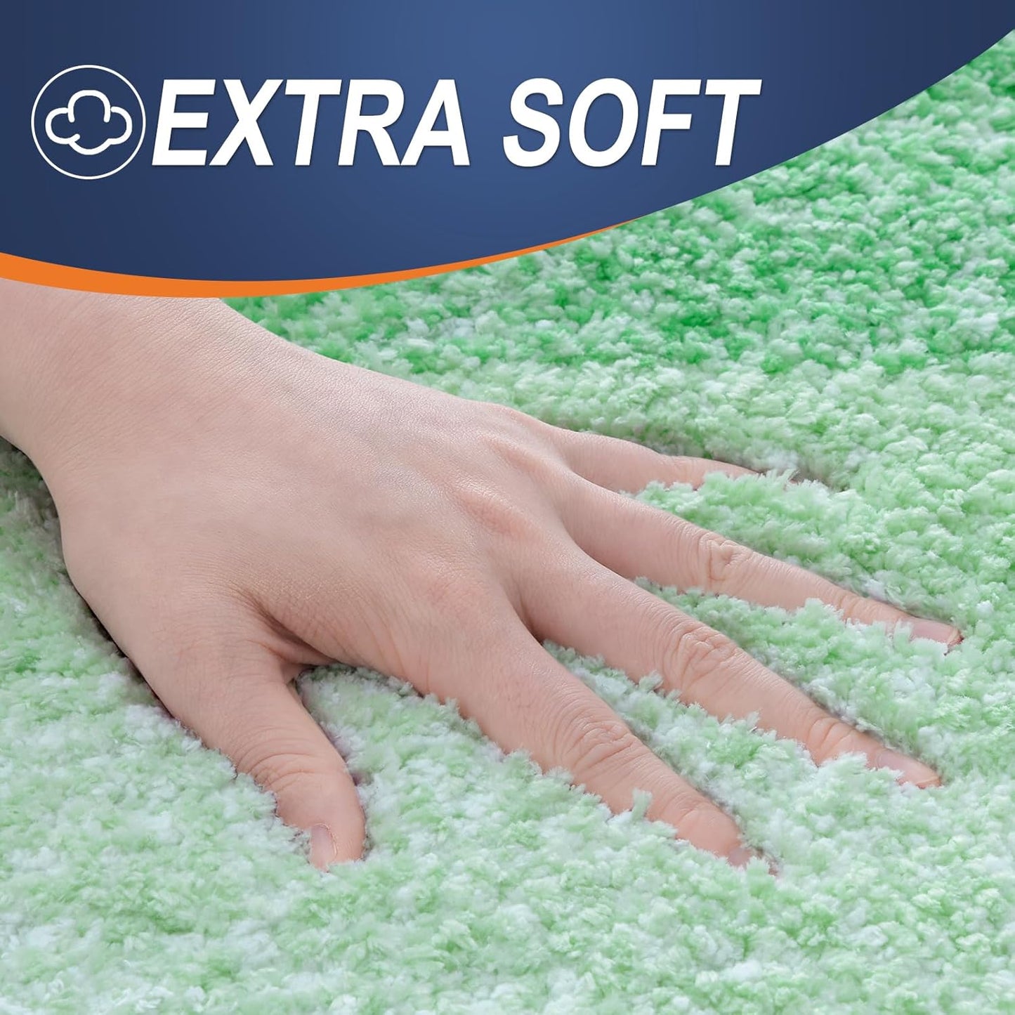 OLANLY Bathroom Runner Rug - Extra Soft Microfiber Mat | Quick Dry, Washable, 47x20 Inches, Green