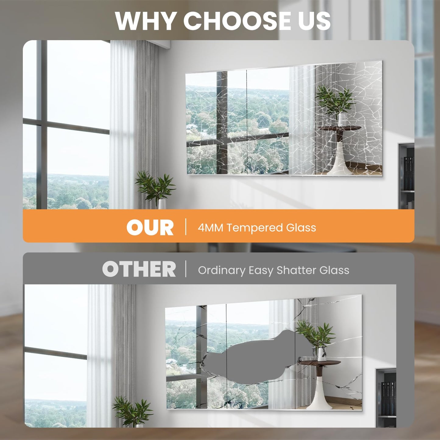 pertetey Home Gym Mirror, 56X16 Inch(1Pack) Large Frameless Tempered Glass Full Body Wall Mounted Mirror for Gym, Yoga, Exercise, Dance Studio