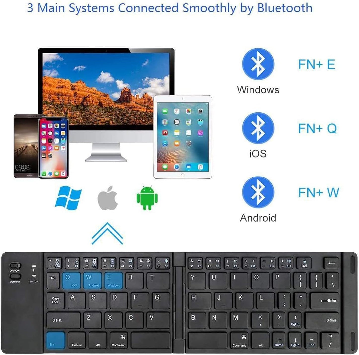 Tek Styz 425 Wireless Bluetooth Keyboard Compatible with Spice Mobile X-Life Built-in Phone Holder/Stand-Ultra Slim