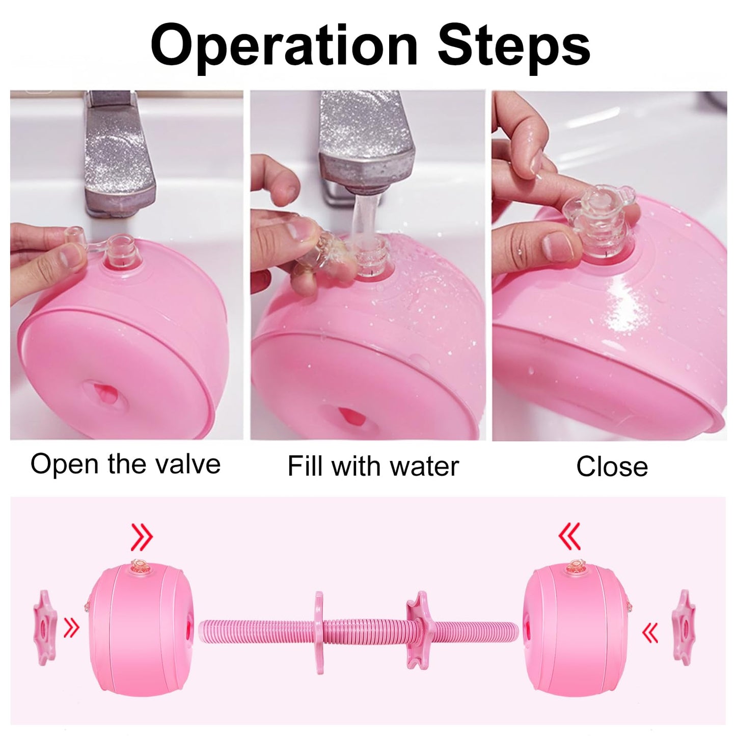 DEIRIS Soft Water Filled 6LBS Dumbbell Set of 2,Small Hand Weights for Women, Dumbbells for Home Gym Exercise Training