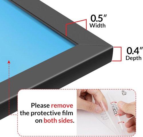 LaVie Home 3x5 Picture Frame - Classic Black Frame with HD Plexiglass for Vertical/Horizontal Display