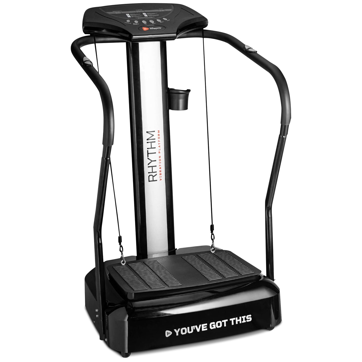Lifepro Rhythm Vibration Plate Exercise Machine — Whole Body Vibration Platform Machine for Lymphatic Drainage with Handles, 99 Speeds & Heart Rate Monitor — Standing Vibrating Platform for Home Gym