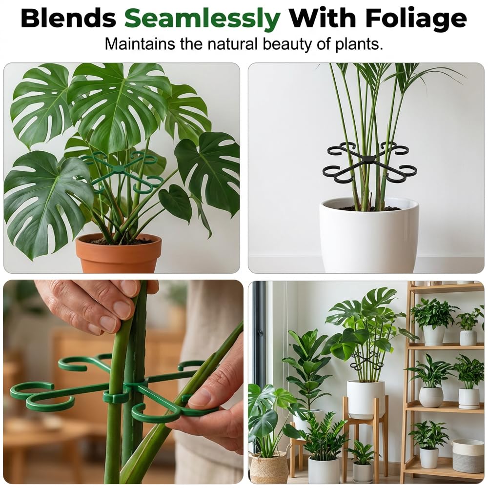 Monstera Plant Support, 2026 New Plant Stem Support for Climbing Plants, Plant Supports for Indoor Plants, Durable Garden Accessory for Home Growers (Red, 5.31in + 4.53in + 3.03in + 2.28in)
