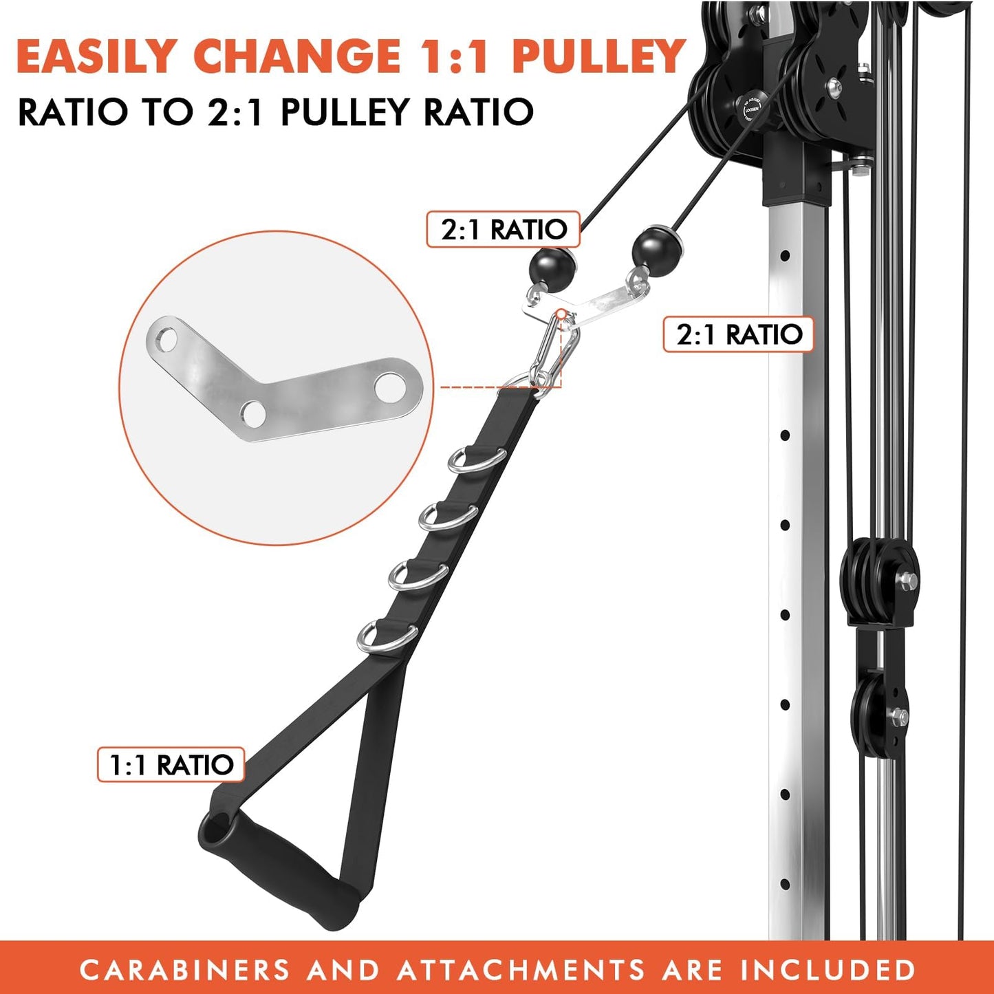 Mikolo Wall Mount Cable Station, Cable Crossover Machine with Dual Pulley System and 18 Adjustable Positions for Home Gym Fitness Equipment, Black