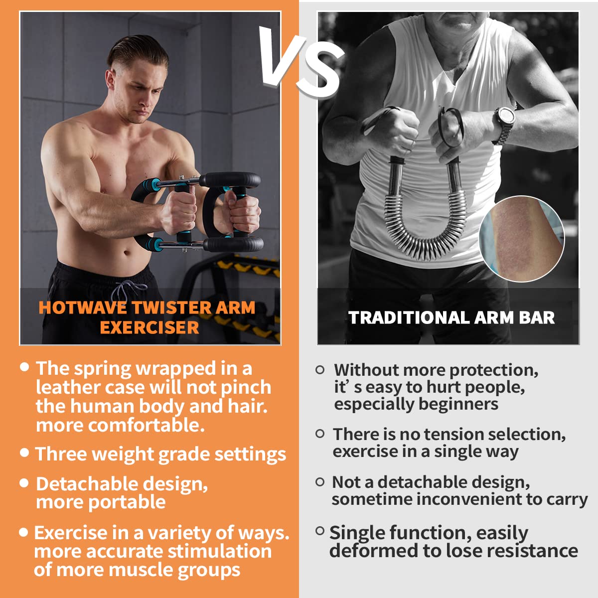 HOTWAVE Twister Arm Trainer, Chest Workout Equipment Exerciser for Men, Adjustable Arm and Chest Twister Trainer for Women - Portable Home Strength Training Fitness Equipment for Upper Body Muscle