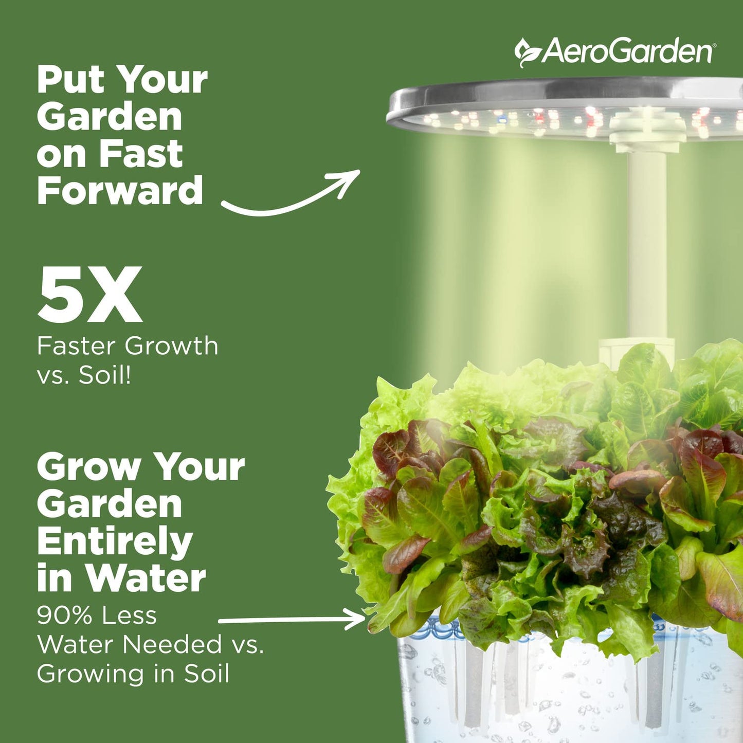 AeroGarden Harvest Elite 360 Indoor Garden Hydroponic System with LED Grow Light and Herb Kit, Holds up to 6 Pods, White