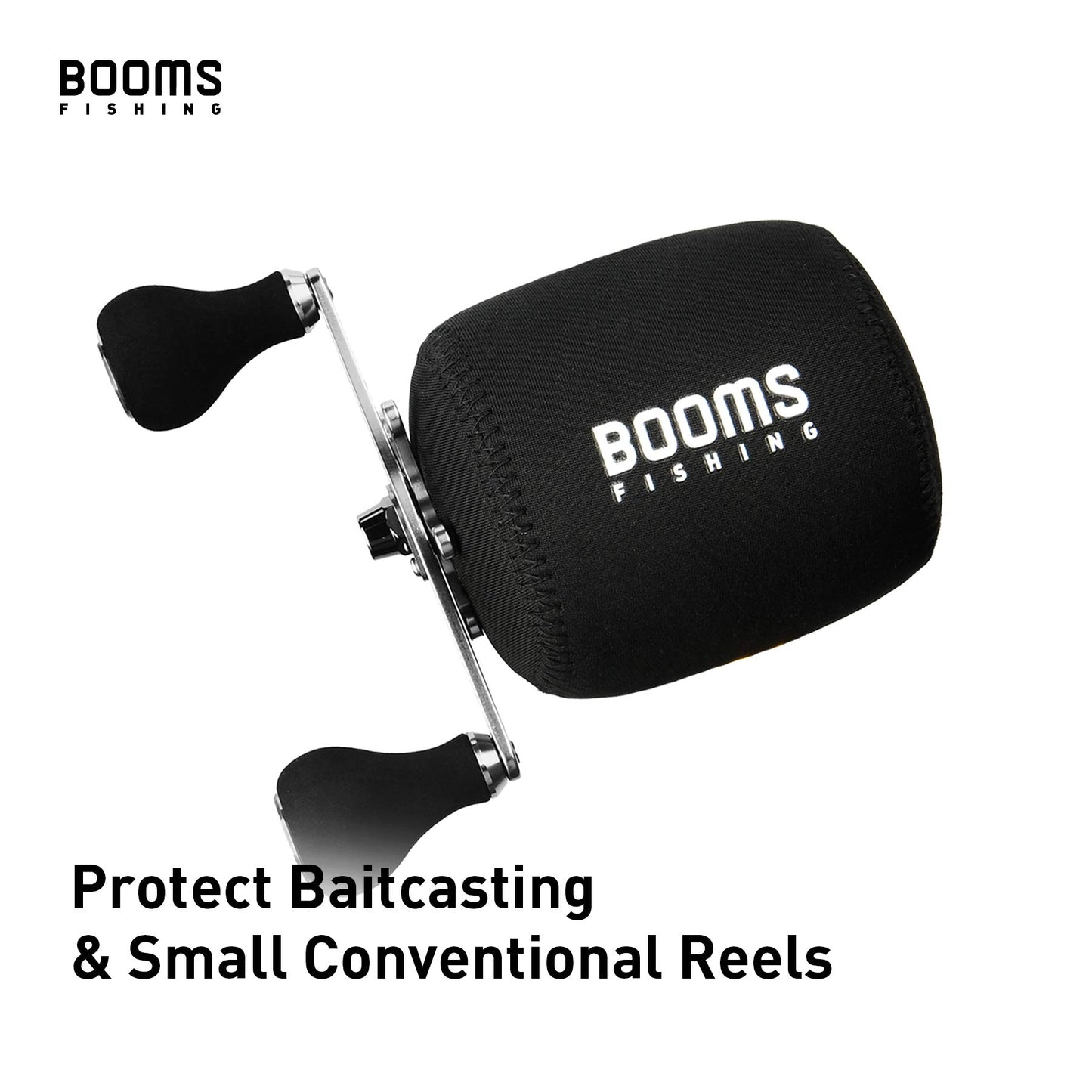 Booms Fishing RC1 Neoprene Reel Cover, Round Baitcasting Reels Cover, Fit for 3.9" W x 3.3" D Reels, Large Size