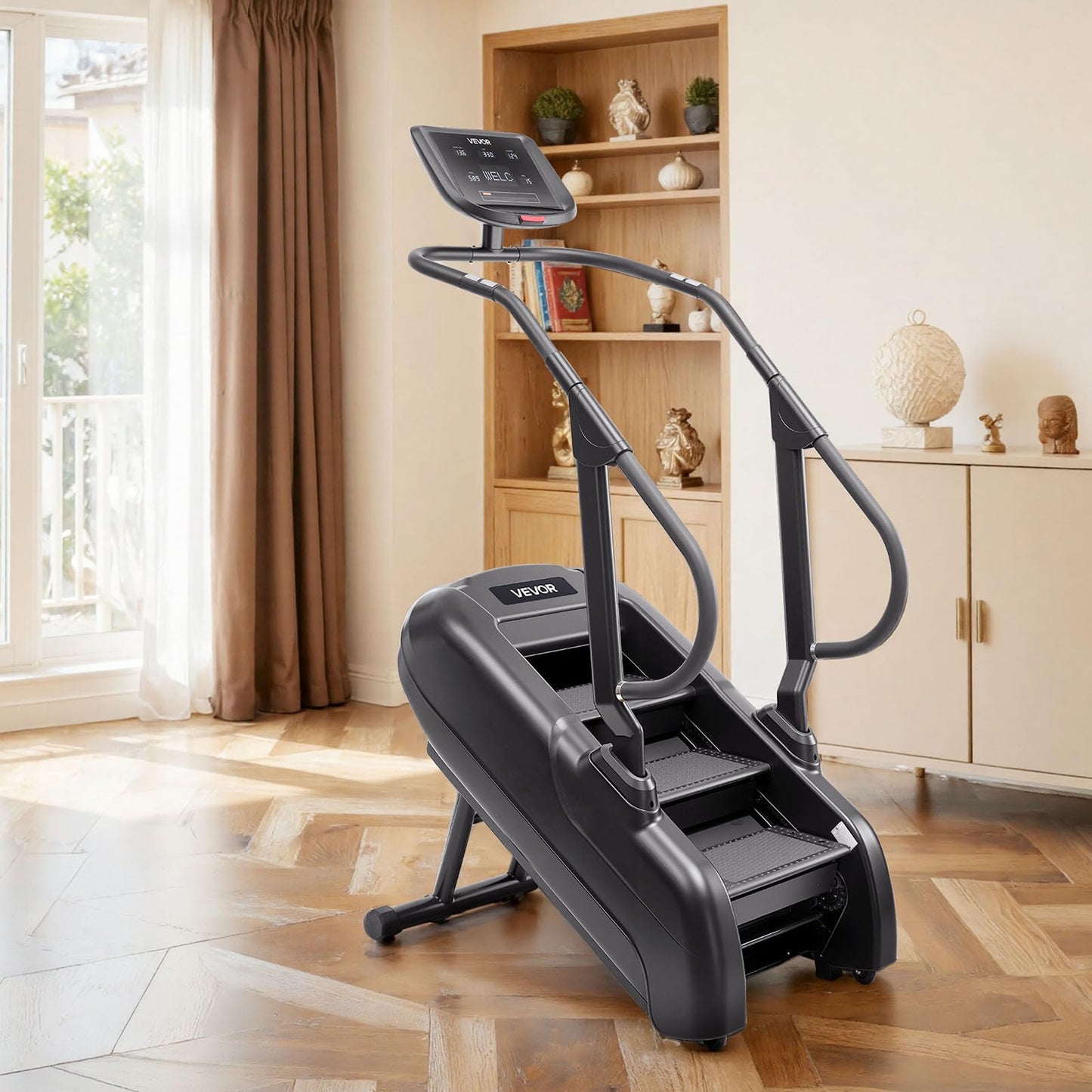 VEVOR Stair Stepper Machine, LED Screen Continuous Climbing Machines, Max Load 330 Lbs Stepping Climber for Home, 15 Speed Levels 28-168 Steps/Minute Stepmill Exercise for Cardio Lower Body