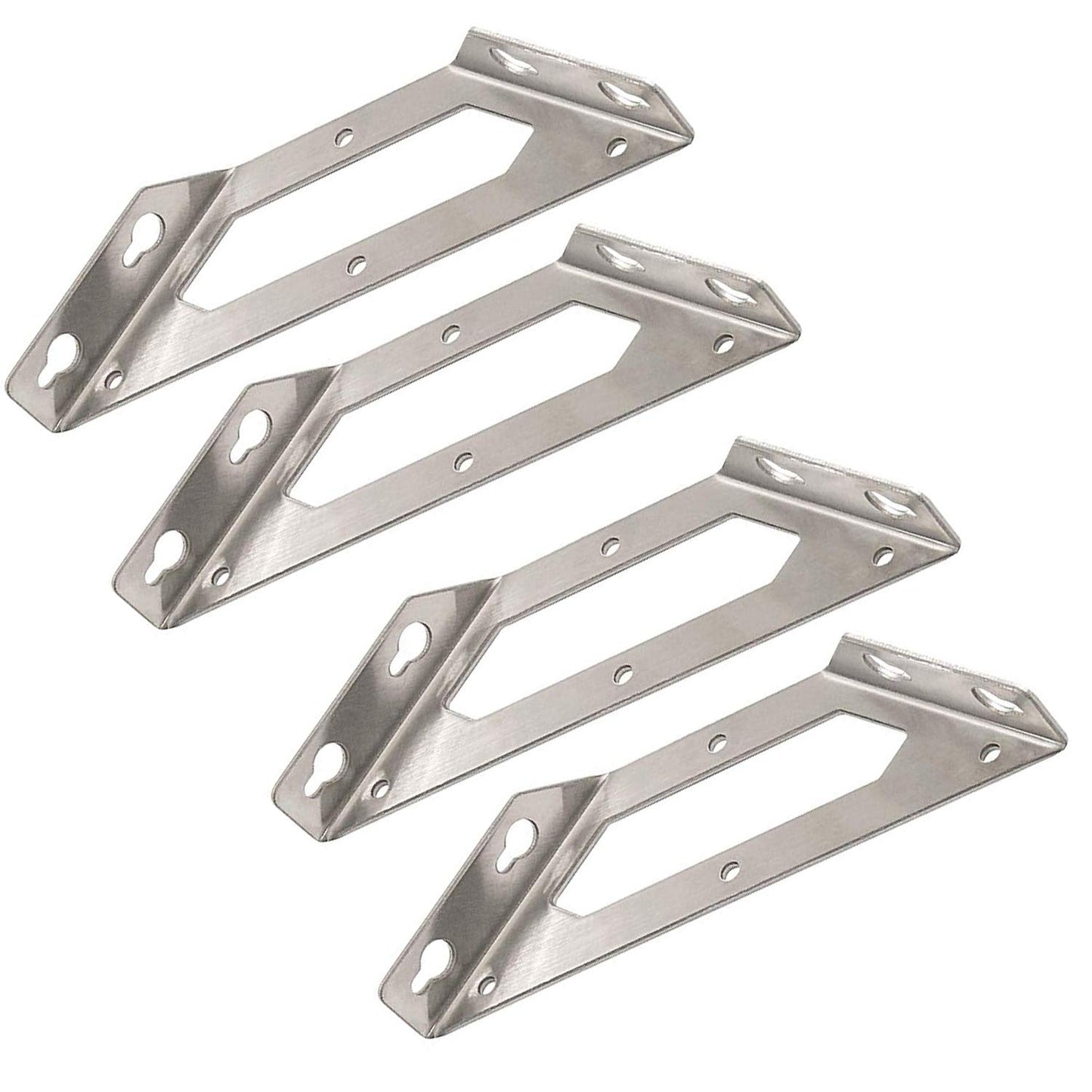Rannb Trapeziform Angle Brackets Multi-Purpose Stainless Steel Corner Braces Large Size - 4pcs