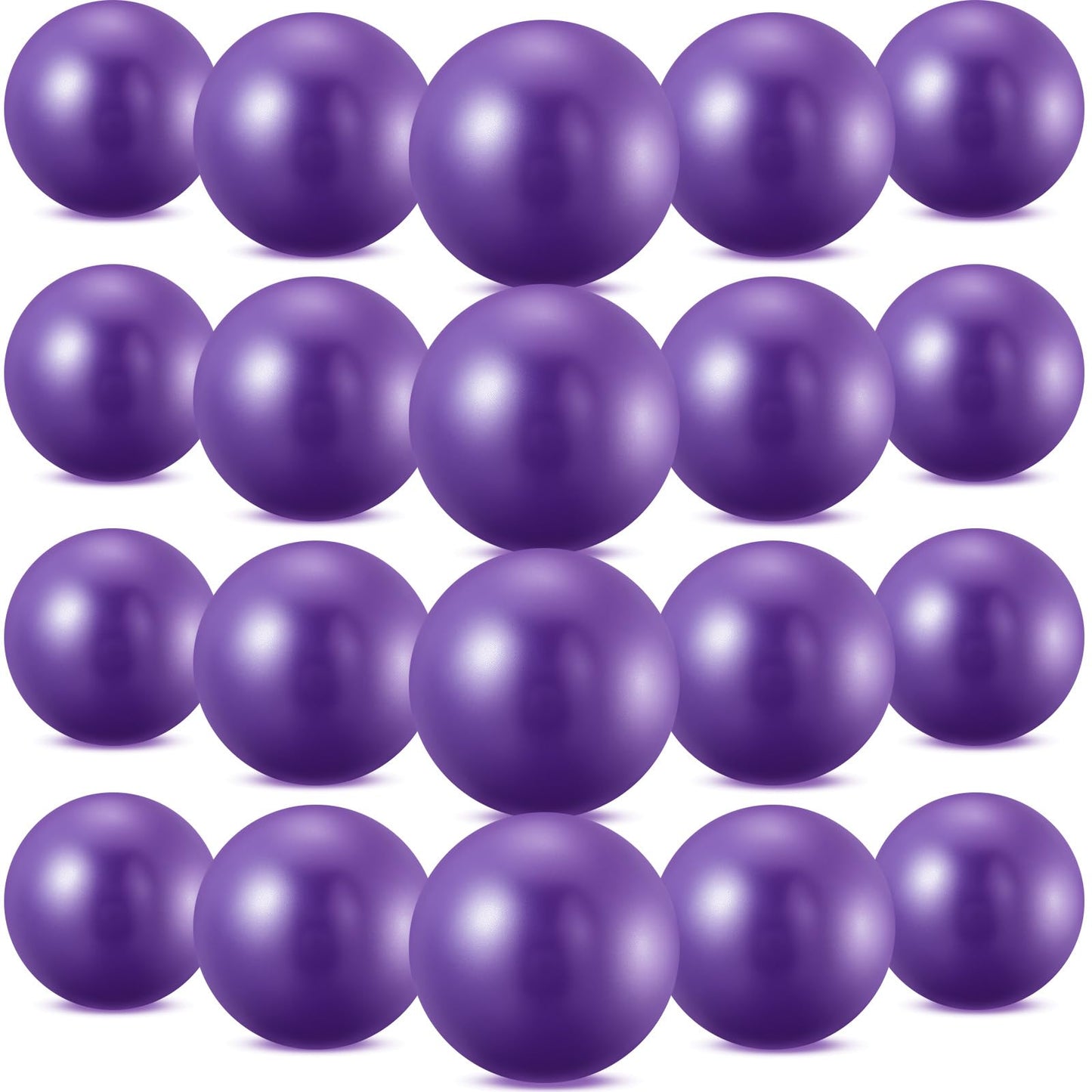 Sotiff 20 Pcs 9 Inch Pilates Ball Bulk Exercise Pilates Ball Mini Yoga Balls Therapy Core for Stability Barre Training Stretching Physical Posture Training Gym Workout with Inflation Tube(Purple)