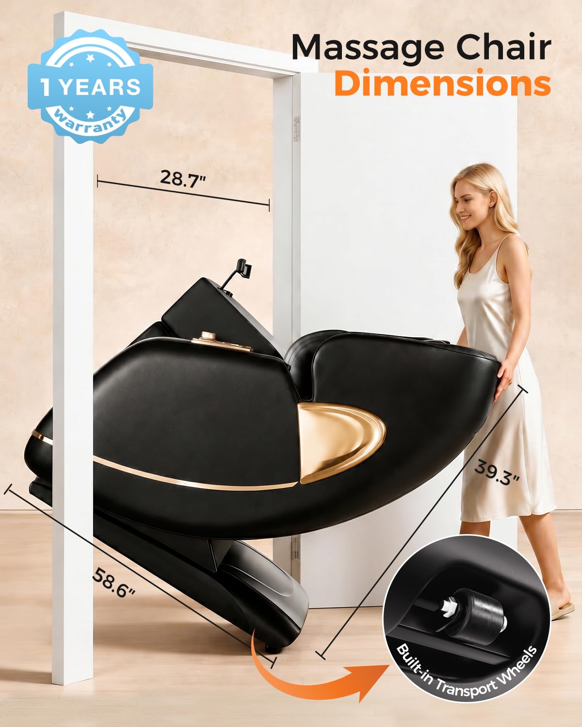 DAHAIY 𝟐𝟎𝟐𝟔 𝐍𝐞𝐰 𝐔𝐩𝐠𝐫𝐚𝐝𝐞 3D Massage Chair Full Body, AI voice control, PU Leather Zero Gravity Heated Back Foot Hand Massage Recliner Chairs, Living room furniture,Office,Portable - Black