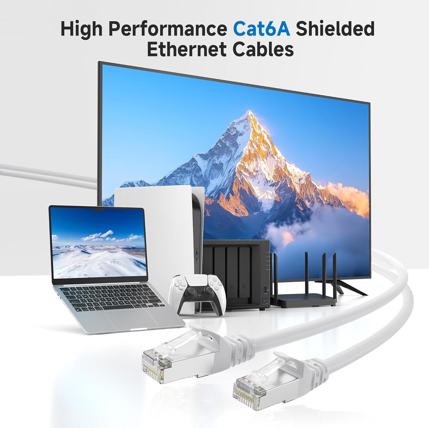 10Gbps 5-Pack 6A 7ft, 6A Cat6A Cable Matters Snagless Shielded Cat Ethernet Cable - Cat Cable, Cord, Ethernet Cord