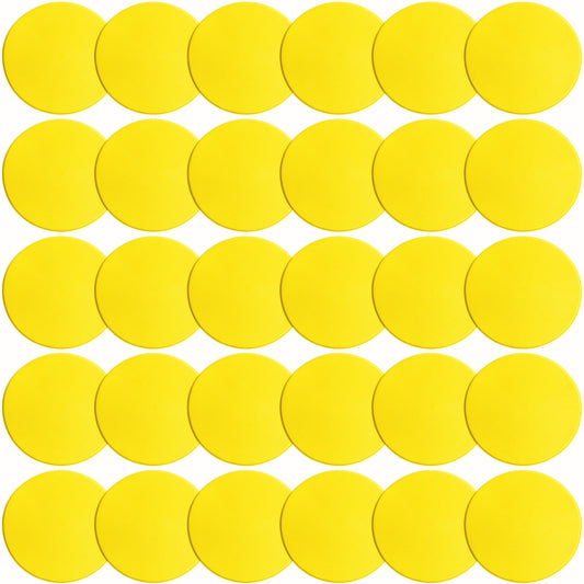 PIKZH Poly Spot Markers 9 inch 30 Pcs Non-Slip Rubber Agility Training Markers Floor Dots Flat Field Cones for Football Soccer Ball Basketball School Exercise Drills Gym Dance Practice TPE Yellow