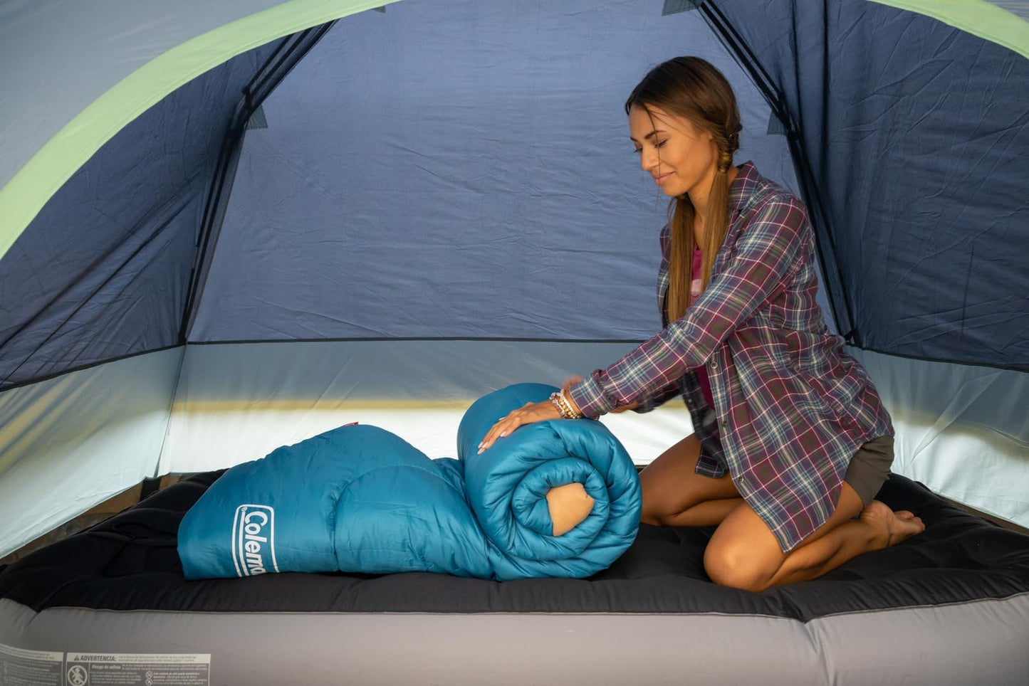 Coleman Brazos 20/30°F Adult Cool-Weather Sleeping Bag with No-Snag Zipper & Stuff Sack, Machine Washable