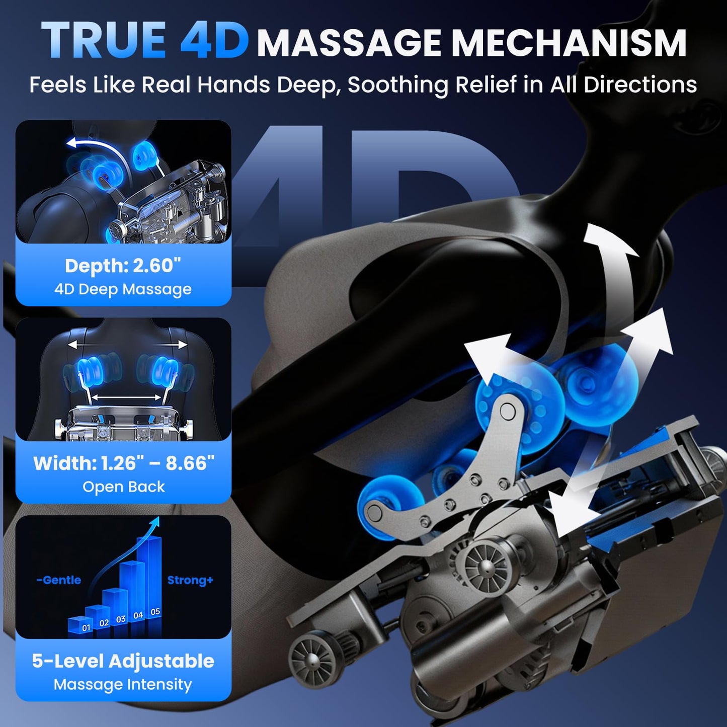 Notired 4D Massage Chair Full Body, Unique 2026 Space Walk & Ankle Stretch, Zero Gravity SL-Track Shiatsu Massage Chair Recliner with Electric Calfrest Extension & Foot Rollers, AI Voice, S002 White