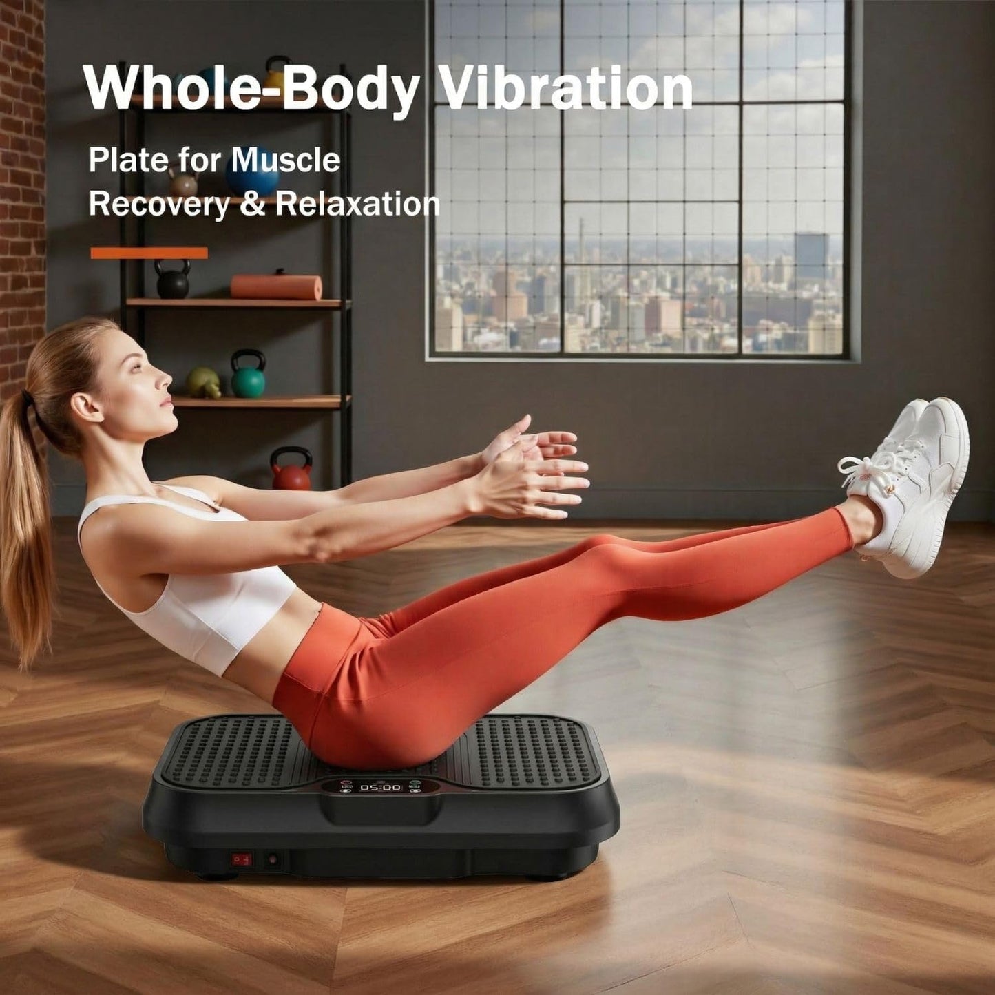 Vibration Plate Exercise Machine, Compact Vibrating Plate for Lymphatic Drainage, Vibration Plates for Weight Loss for Women Men, 400 Lbs Capacity Shake Plate Full Body Workout Machine for Home Gym