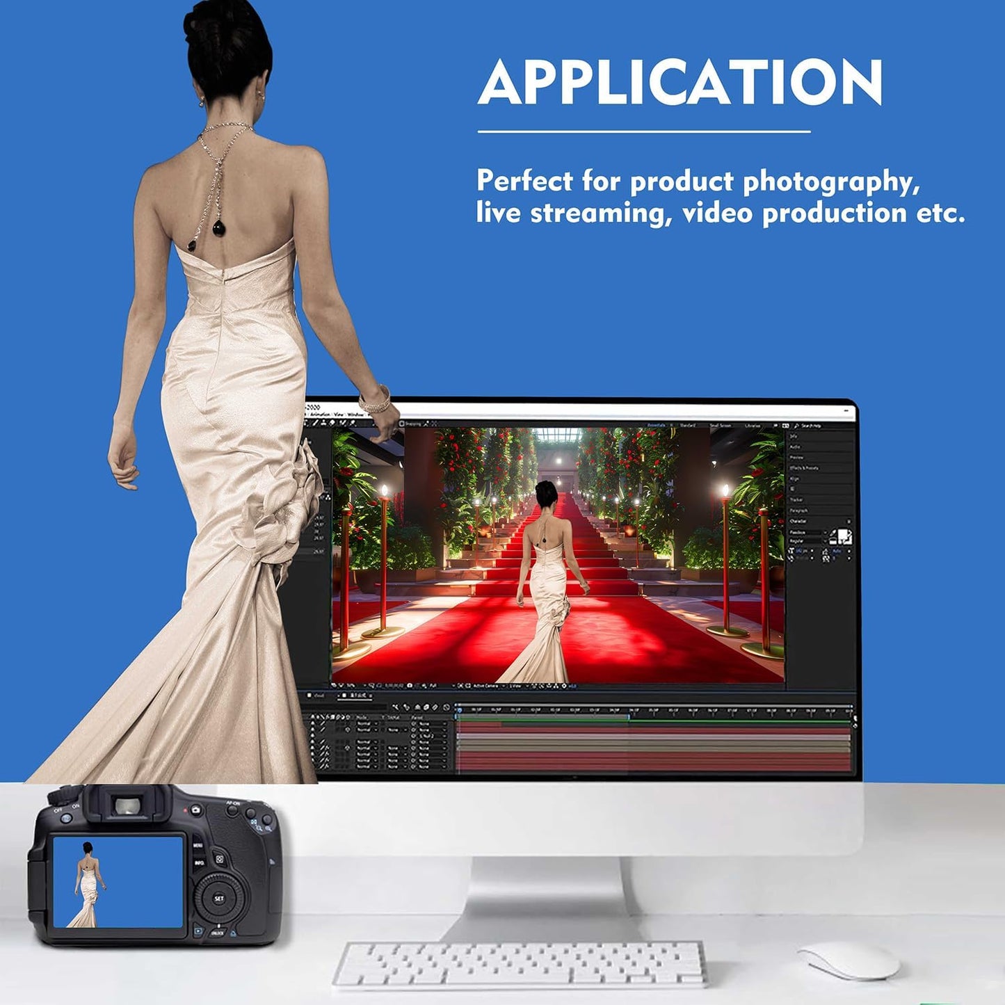 TERSUM 10x10ft Royal Blue Backdrop, Photo Booth Portrait Photography Backdrops, Studio Blue Screen Backdrop