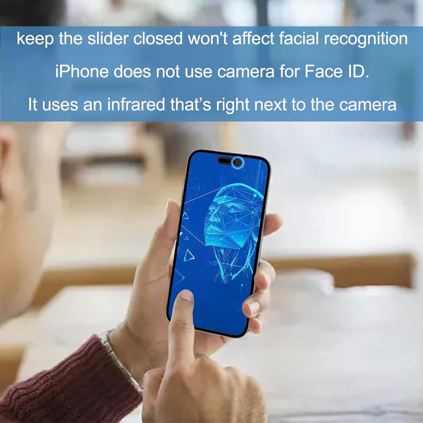 EYSOFT 14 Pro/14 Recognition2Pack Privacy Cover Compatible for iPhone Pro Max with Front Camera Cover,Protect Privacy