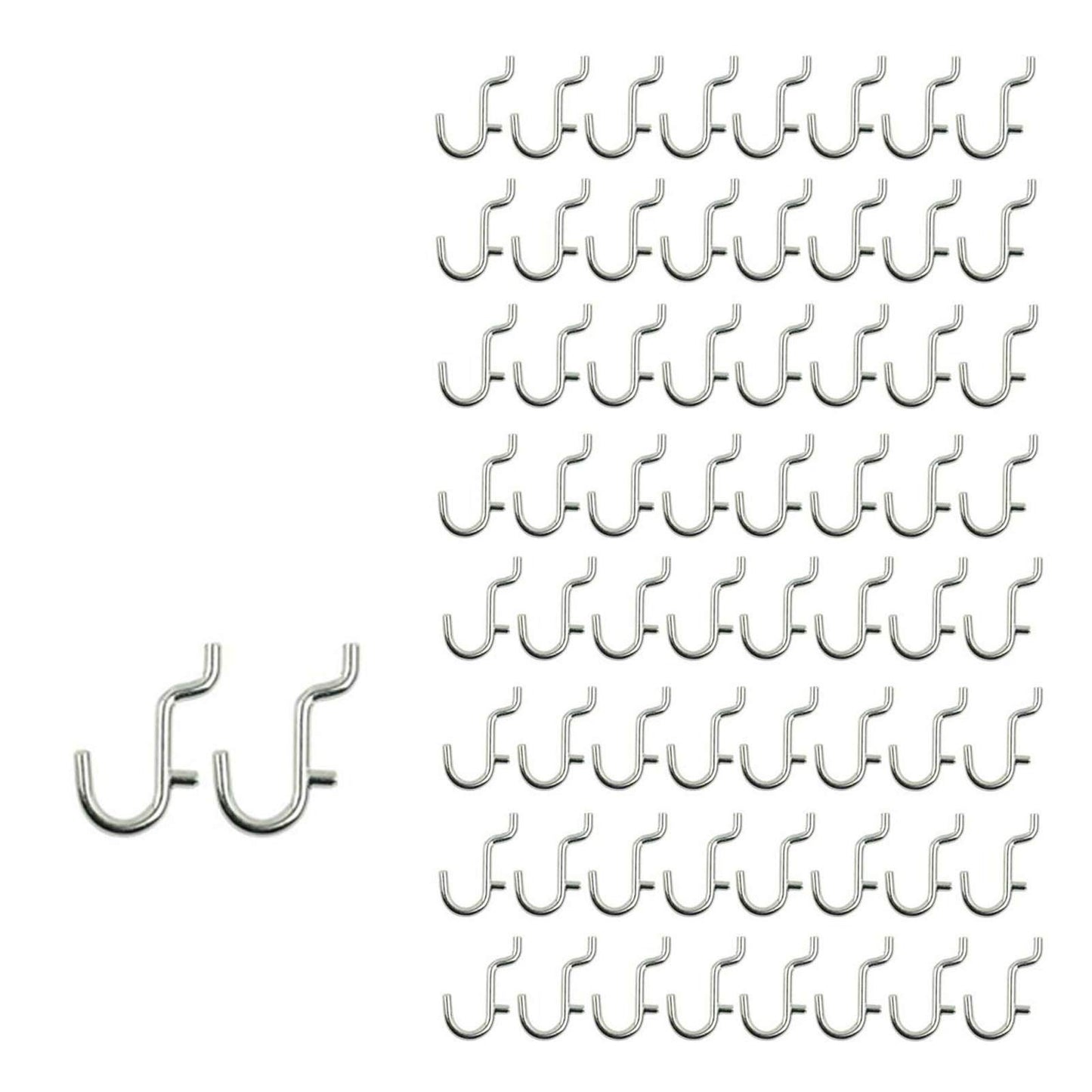 i-FKM 100PCS Metal Pegboard J Hook Accessories Peg Board Wall Display Assortment for Jewelry Organizer Hanging Tools