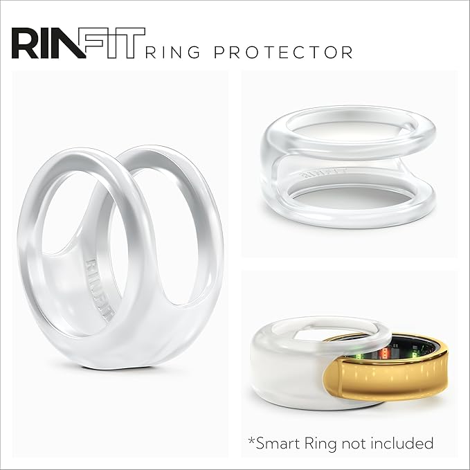 Rinfit Smart Ring Protector - Silicone Ring Enhancer for Active Lifestyle and Gym - StyleFit U.S. Design Patent - Frosted, Size 13
