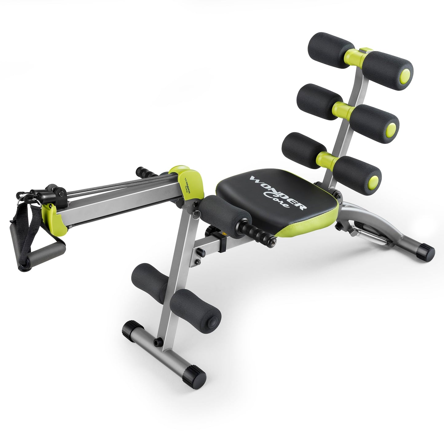 Wonder Core V2 Total Gym Machine, Ab Workout Equipment, Adjustable Ab Machine for Stomach Workout, Sit Up Exercise Equipment for Home Workouts, Abdominal Trainer, Ab Lounger Exercise Chair (Green)