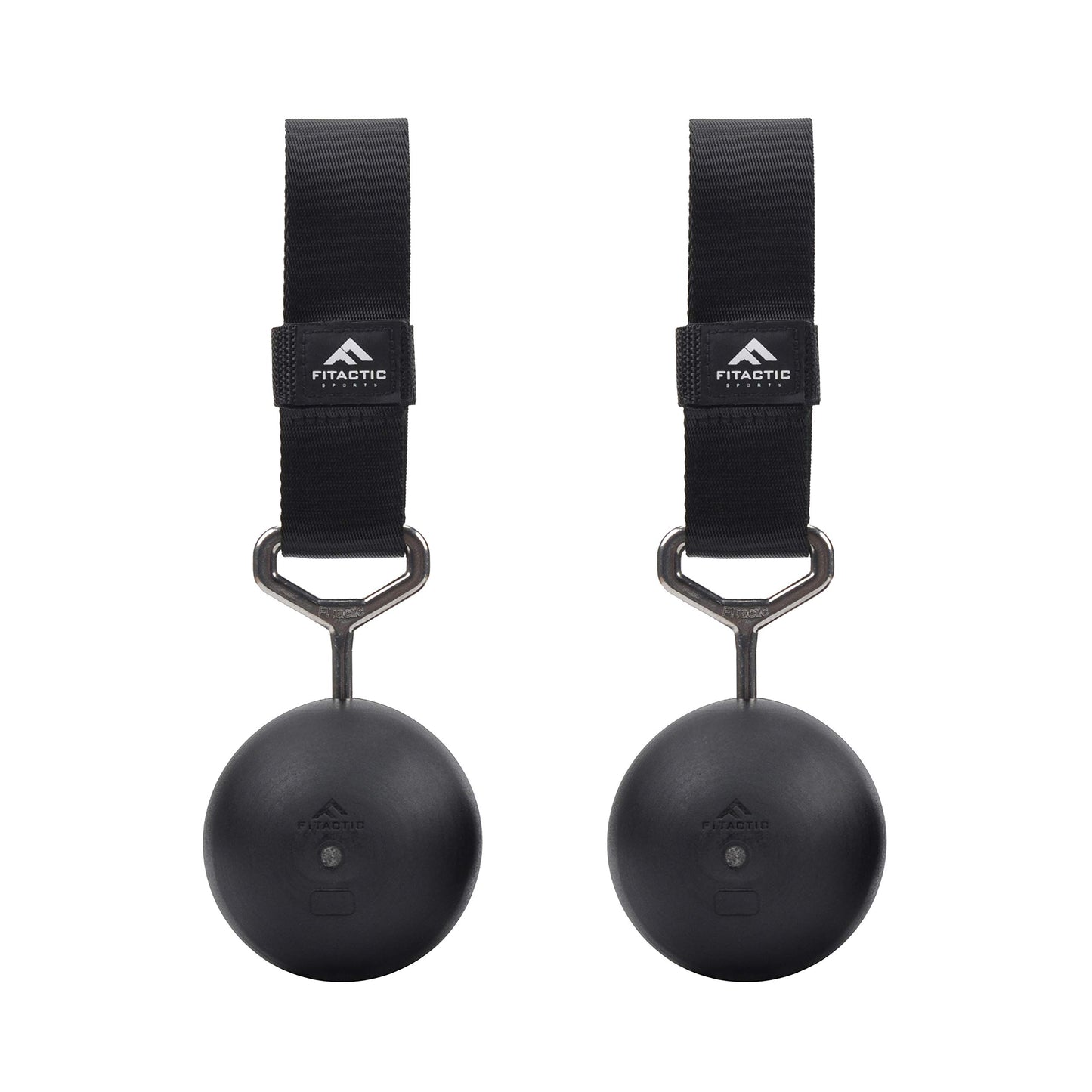 FITactic 3 Inches Rock Climbing Solid Training Cannonball Bomb Power Pull Up Ball Hold Grips for Straps for Finger, Forearm, Biceps, Back Muscles, Sports, Race (2 Balls, Black 3")